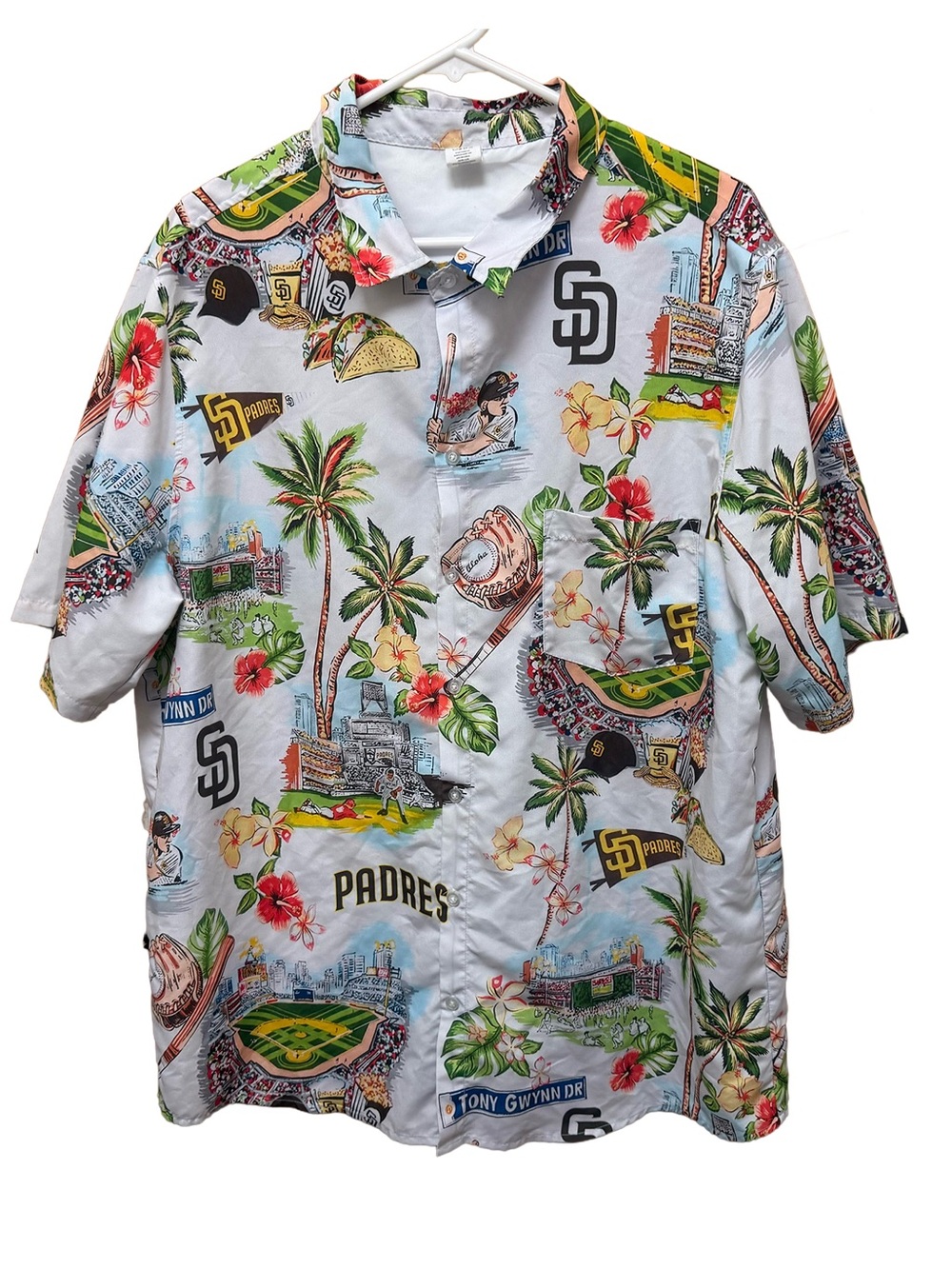 San Diego Padres Men’s Aloha Shirt Sz L